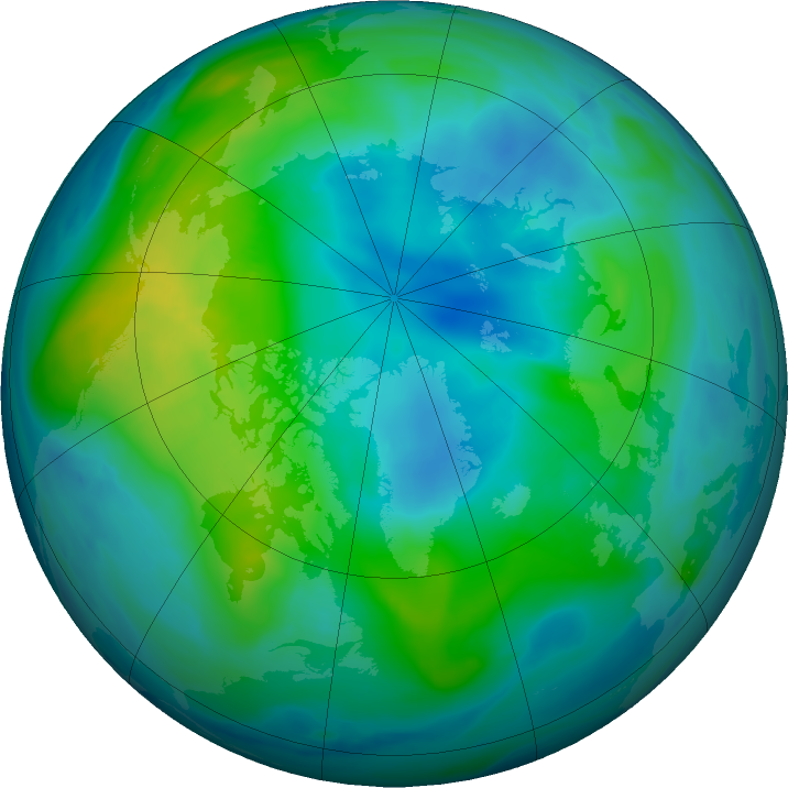 Arctic ozone map for 19 October 2017